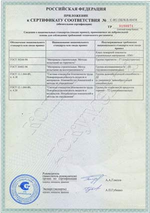 Сертификат на пластиковые стеновые панели 